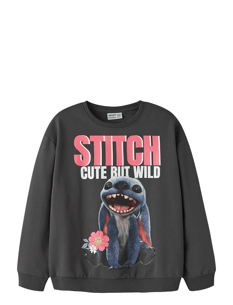 name it - NKFJYNI STITCH NREG SWE BOX BRU WDI - sweatshirts - black oyster - 0
