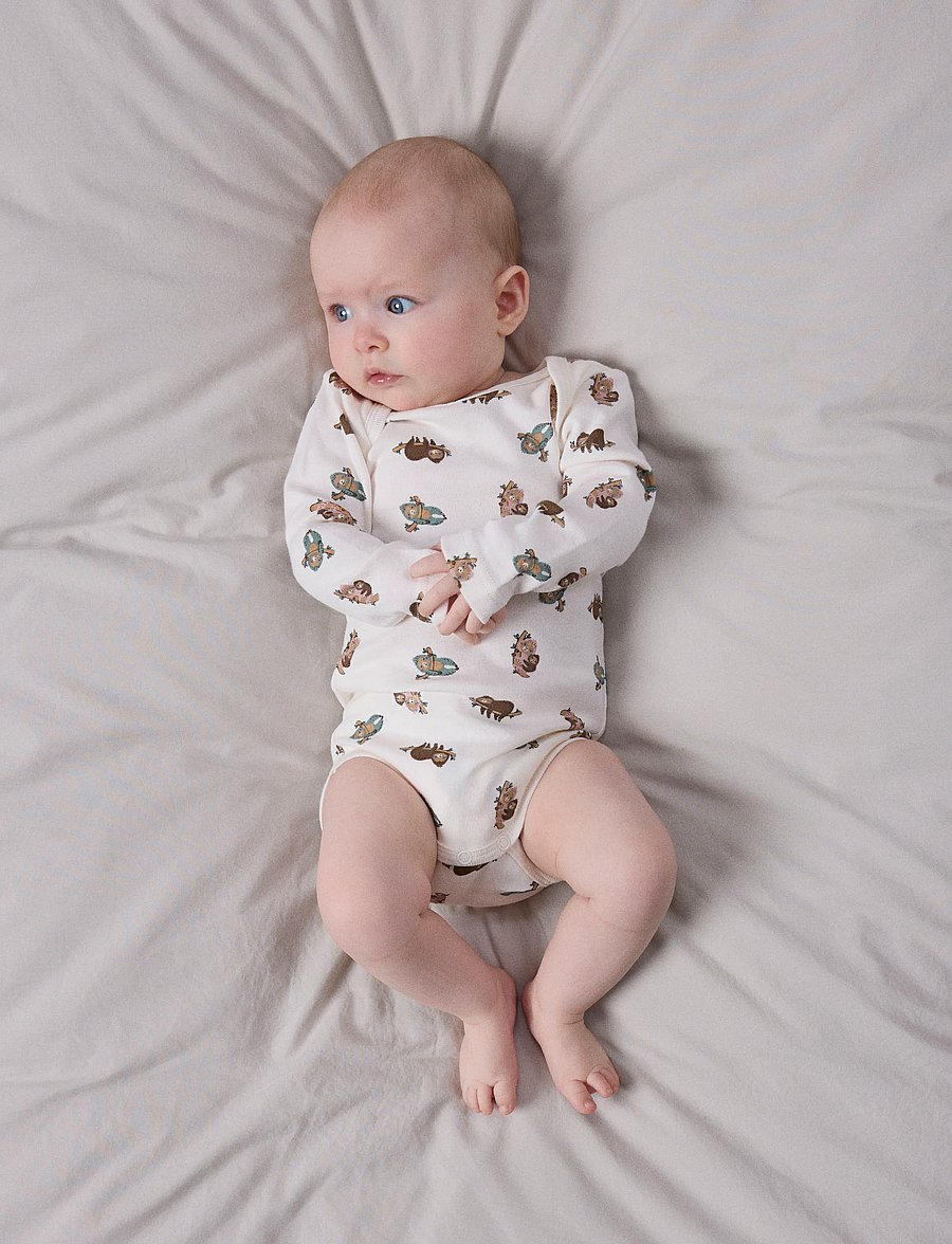 name it - NBNBODY 3P LS SLOTH NOOS - bodyer i multipack - jet stream - 2