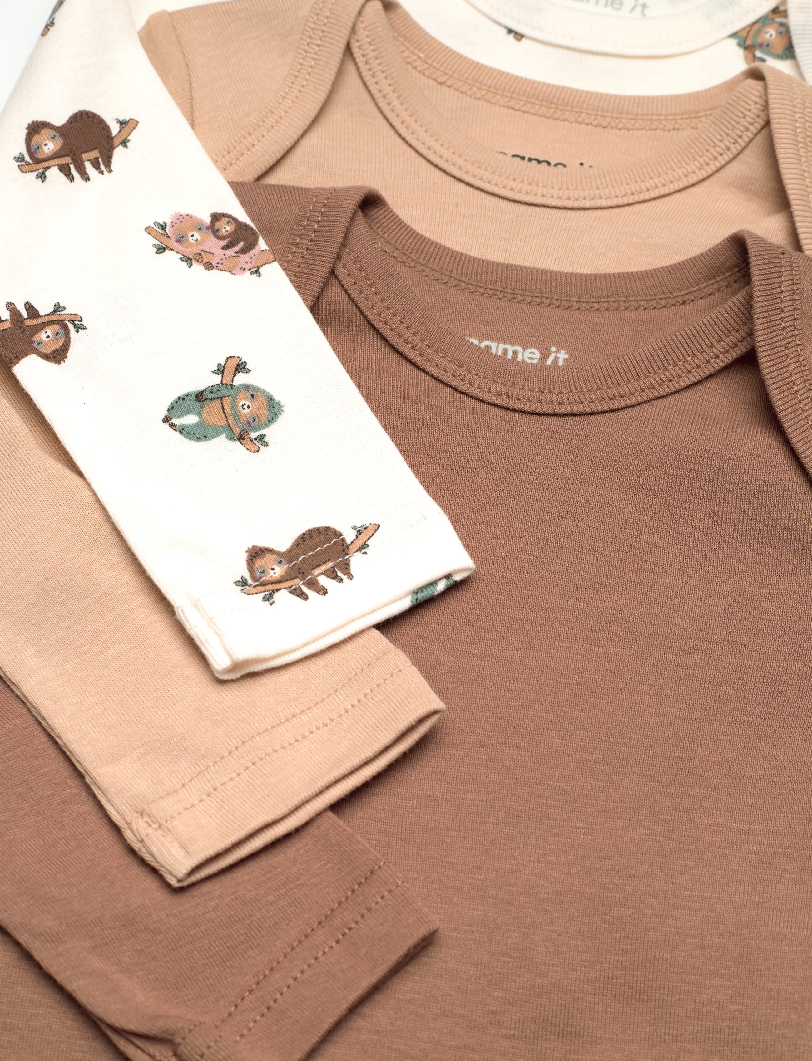 name it - NBNBODY 3P LS SLOTH NOOS - bodyer i multipack - jet stream - 3