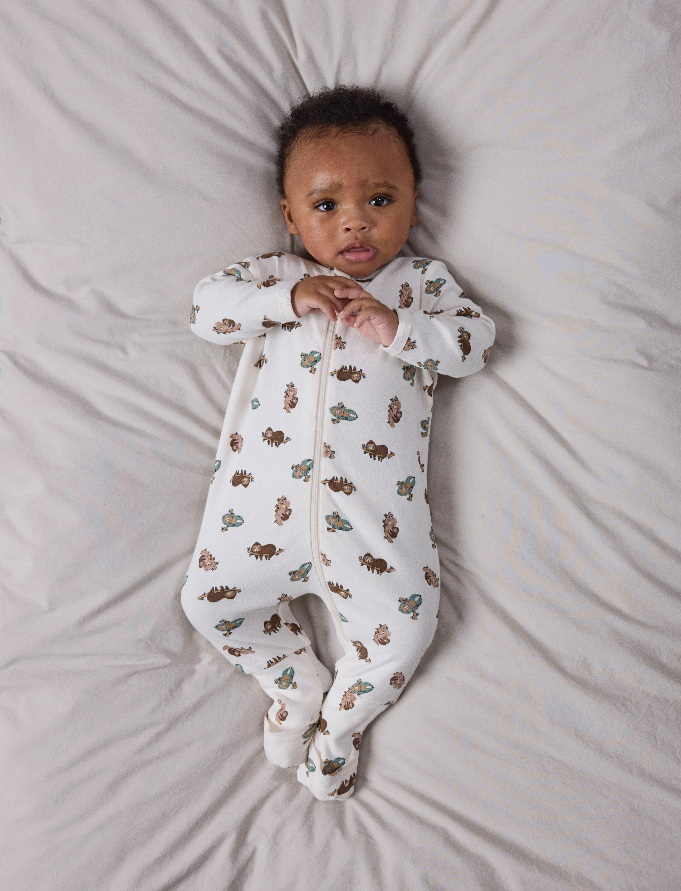 name it - NBNNIGHTSUIT 2P ZIP FF SLOTH NOOS - jet stream - 3