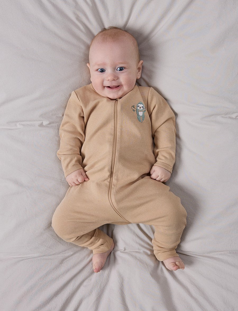 name it - NBNNIGHTSUIT 2P ZIP FF SLOTH NOOS - jet stream - 4