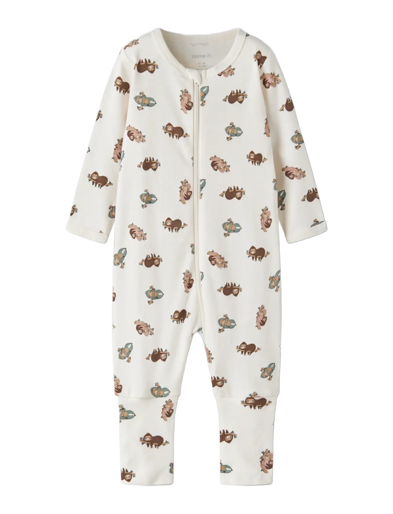 name it - NBNNIGHTSUIT 2P ZIP FF SLOTH NOOS - jet stream - 2