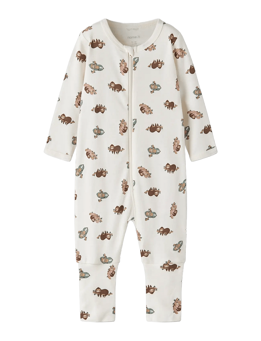 name it - NBNNIGHTSUIT 2P ZIP FF SLOTH NOOS - jet stream - 2