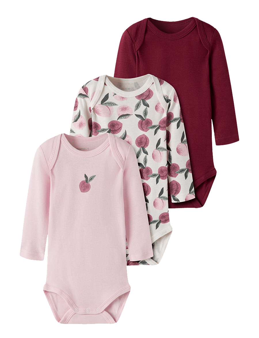 name it - NBFBODY 3P LS PEACHES NOOS - multipack bodys - jet stream - 0