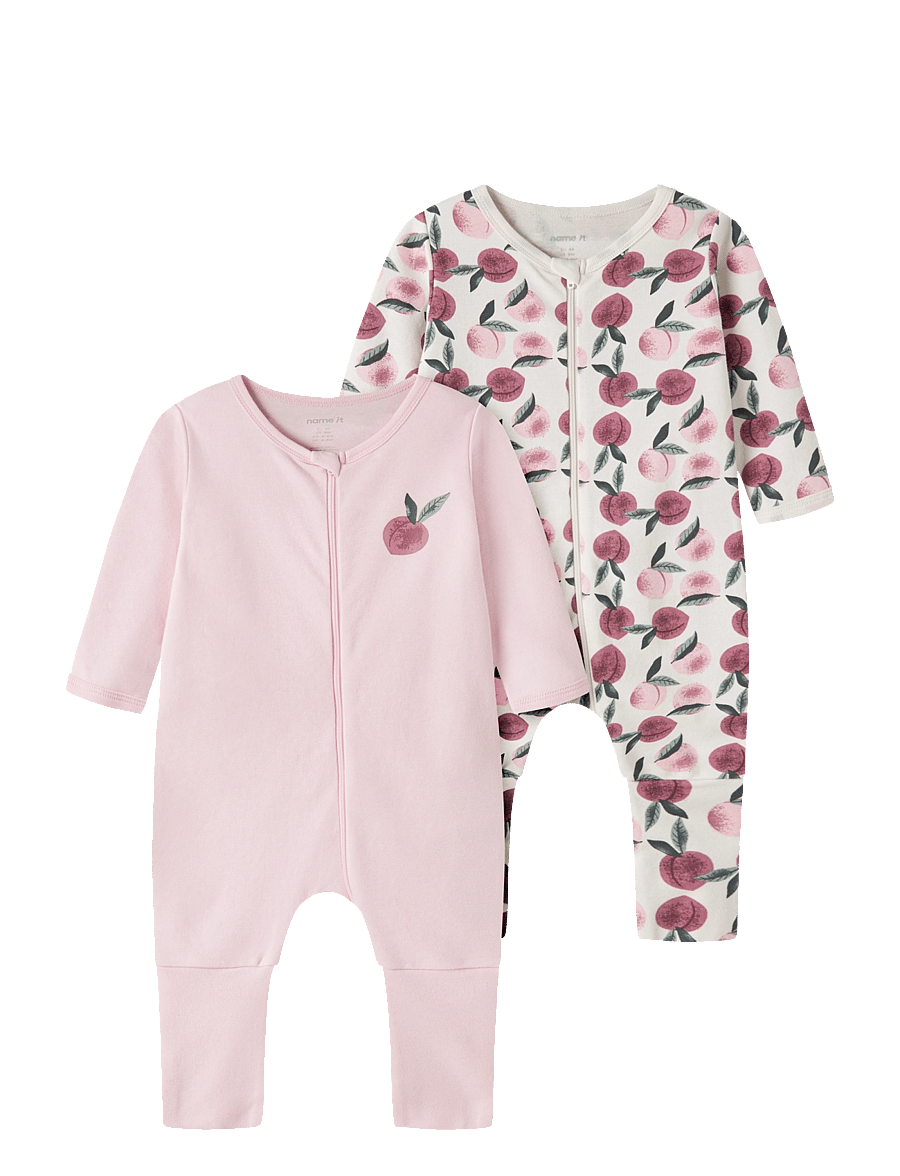 name it - NBFNIGHTSUIT 2P ZIP FF PEACHES NOOS - jet stream - 0