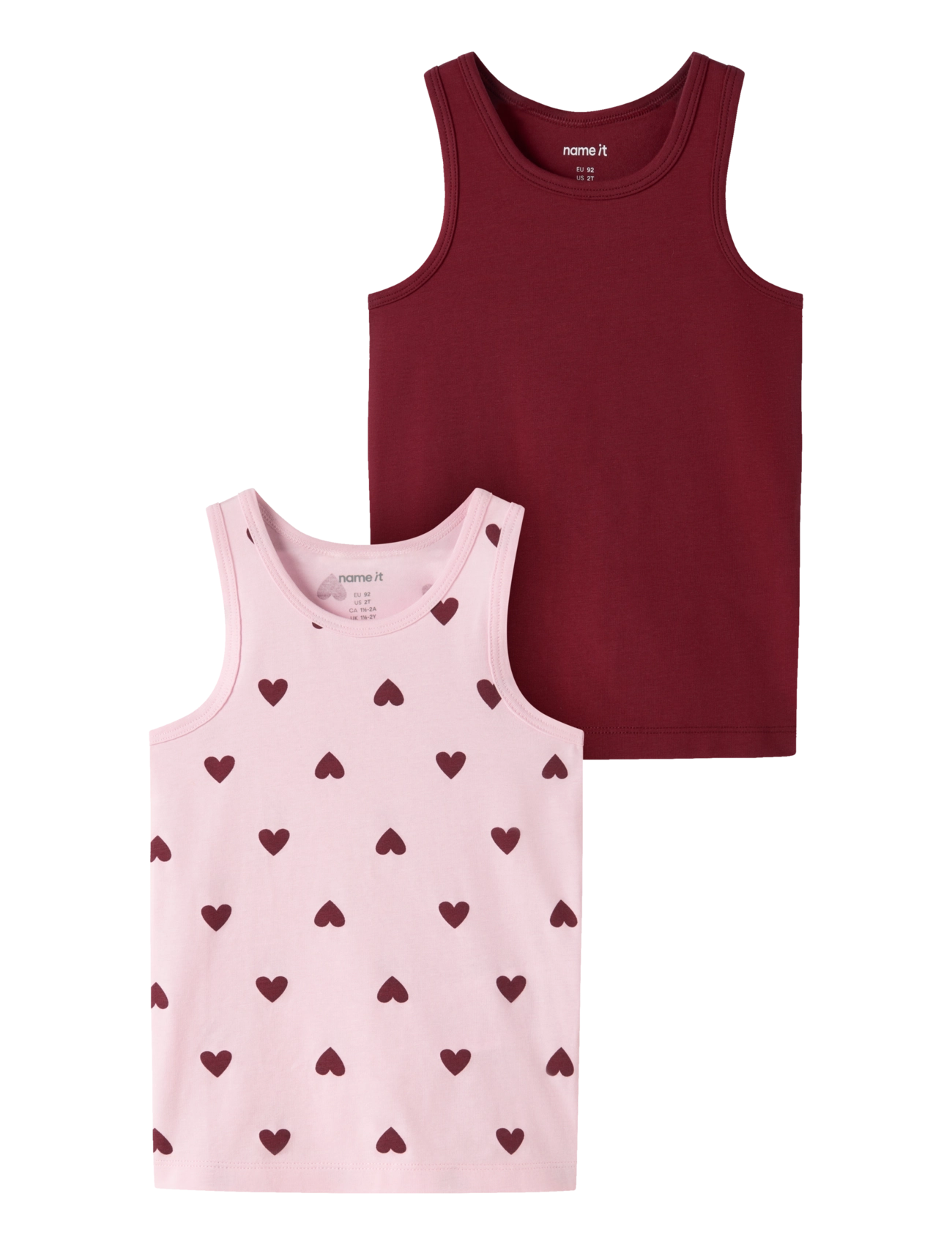 NAME IT Nmftank Oberteil 2P Cutie Heart Noos Pink - 86 - Kinder