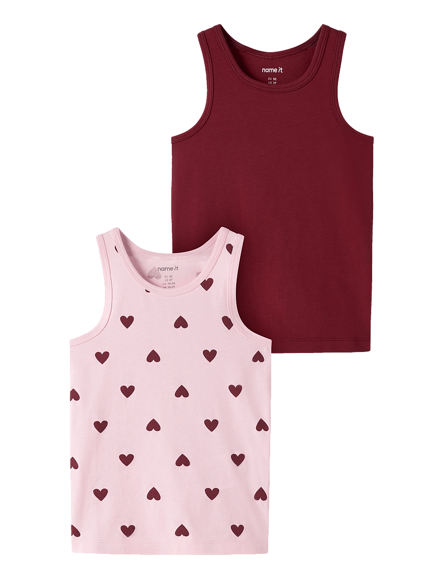 name it - NMFTANK TOP 2P CUTIE HEART NOOS - parfait pink - 0