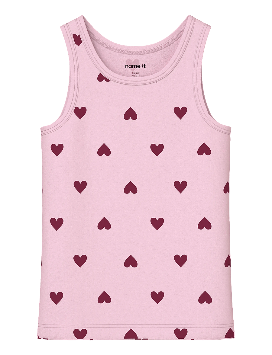 name it - NMFTANK TOP 2P CUTIE HEART NOOS - toppar - parfait pink - 2