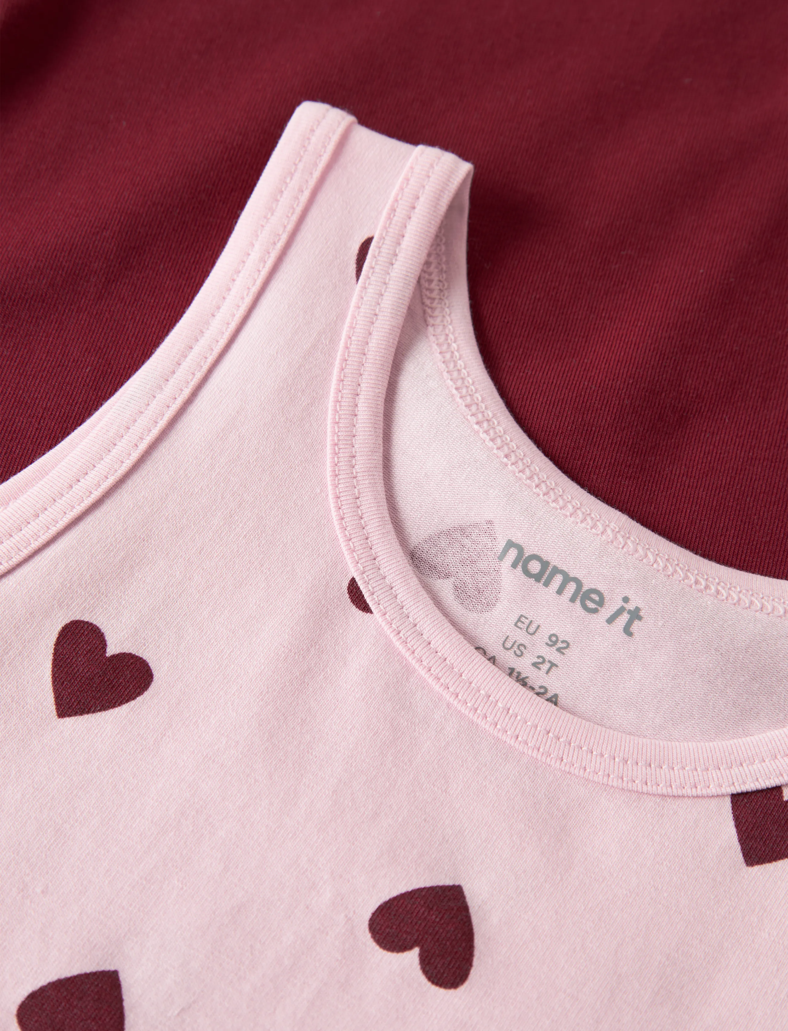 name it - NMFTANK TOP 2P CUTIE HEART NOOS - parfait pink - 3