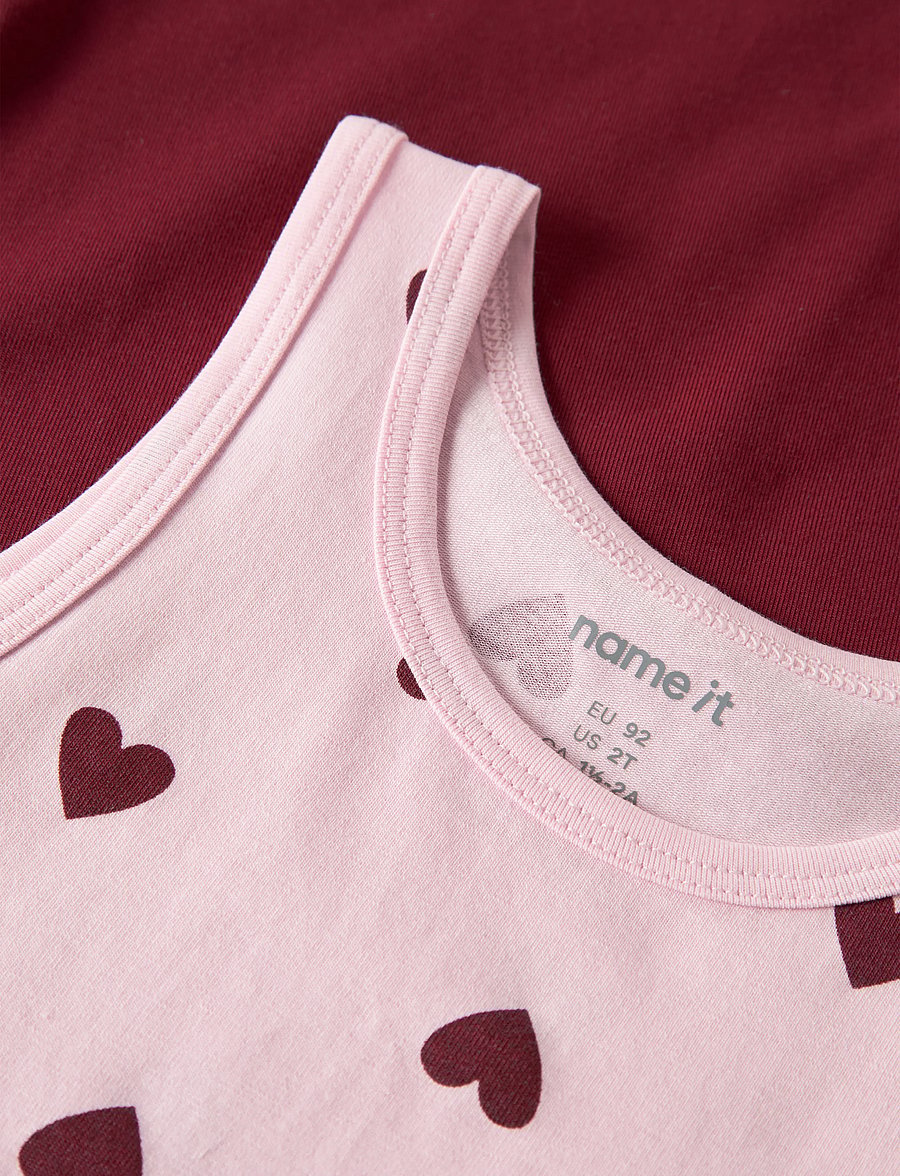 name it - NMFTANK TOP 2P CUTIE HEART NOOS - parfait pink - 3