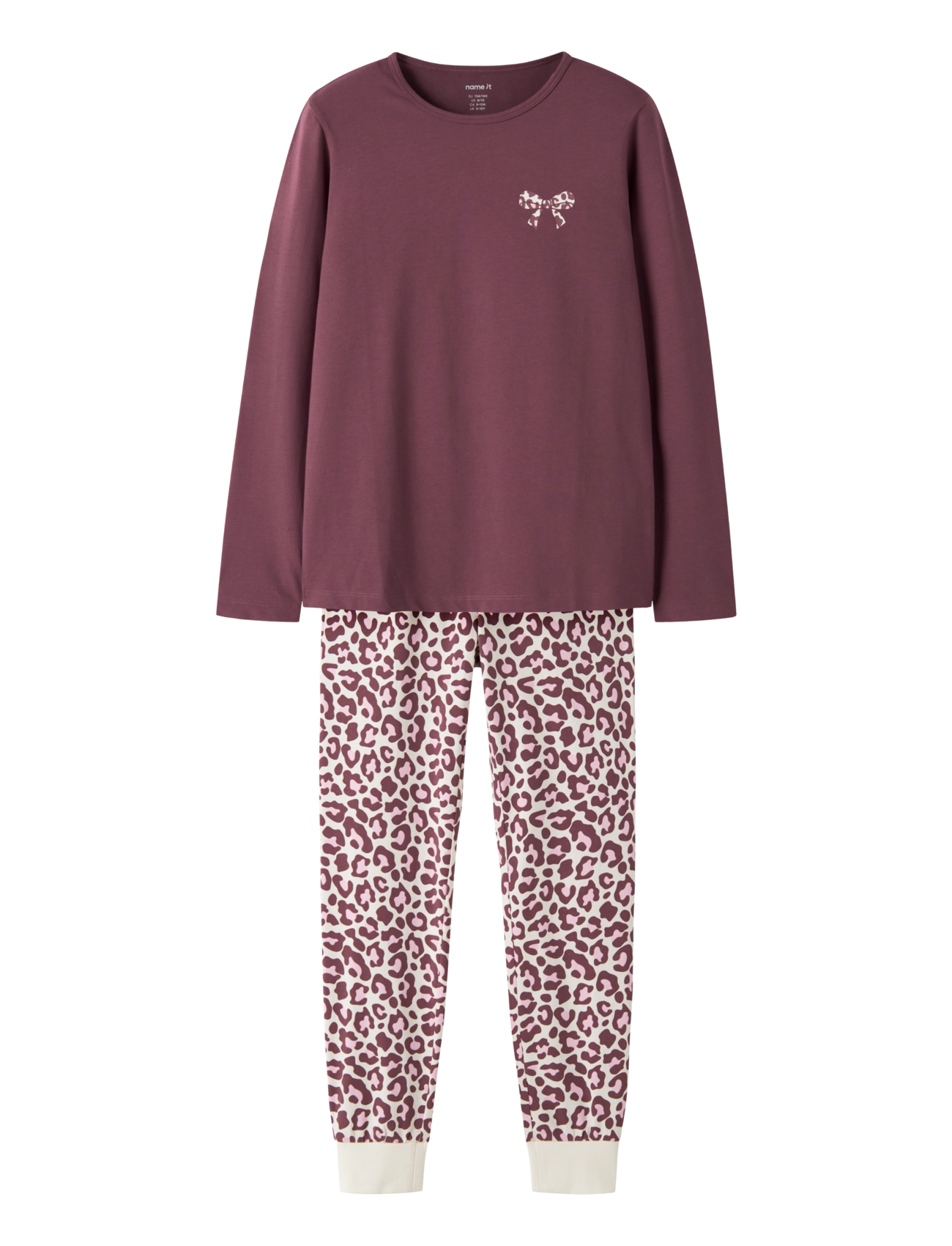 name it Nkfnightset Leo Noos, 98-104, Burgundy, Pyjamas > Pyjamas-Sæt, Børn