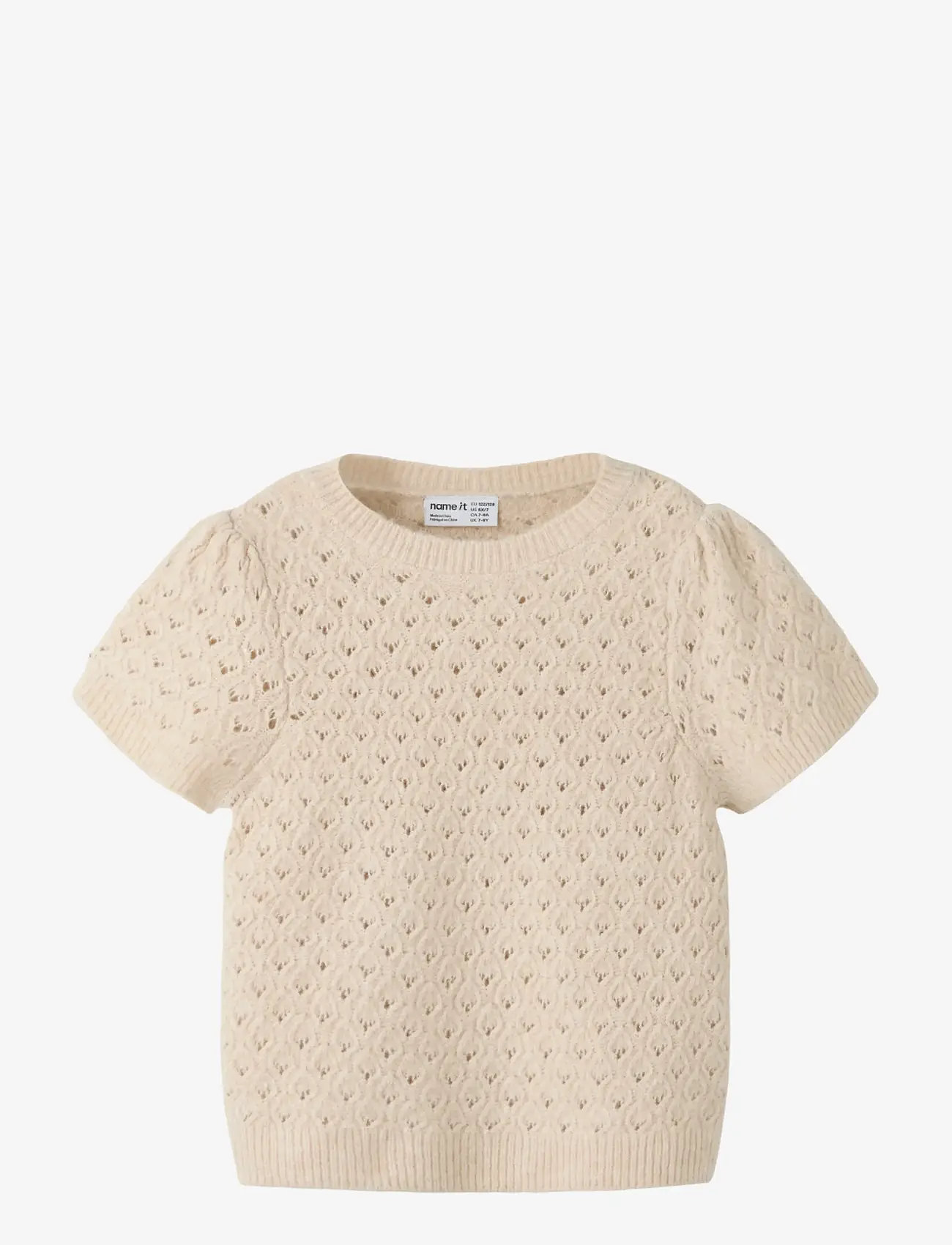 name it - NKFBEATE SS KNIT TOP - stickade tröjor - nacreous cloud - 0
