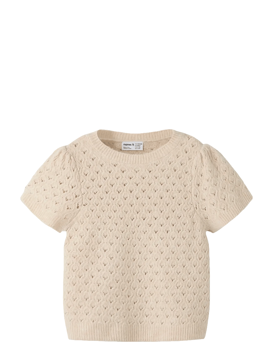 name it - NKFBEATE SS KNIT TOP - truien - nacreous cloud - 0