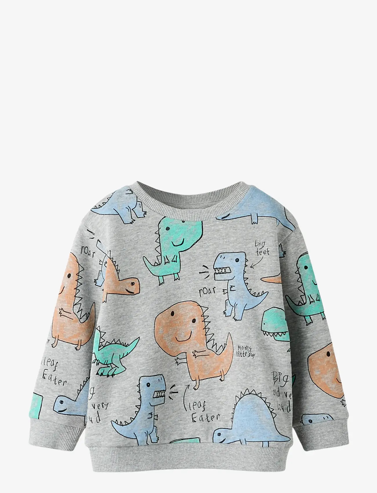 name it - NMMSIKKO LS NREG SWE BRU - sweatshirts & hættetrøjer - grey melange - 1