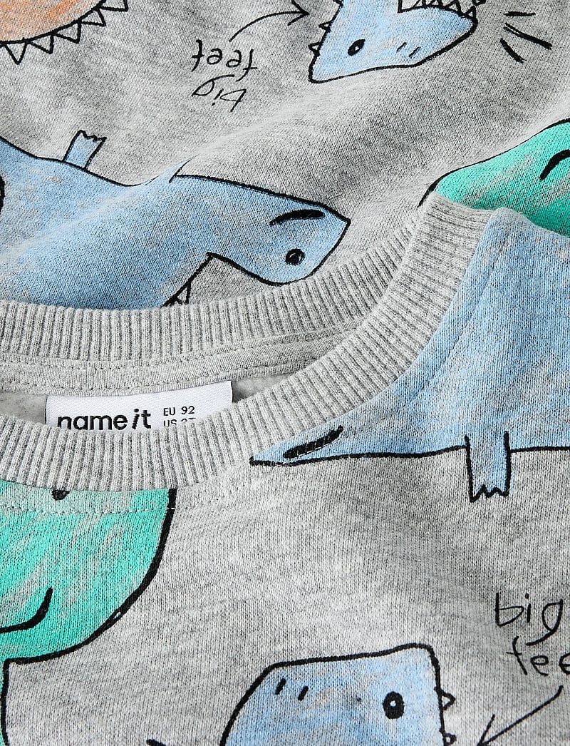 name it - NMMSIKKO LS NREG SWE BRU - sweatshirts - grey melange - 3