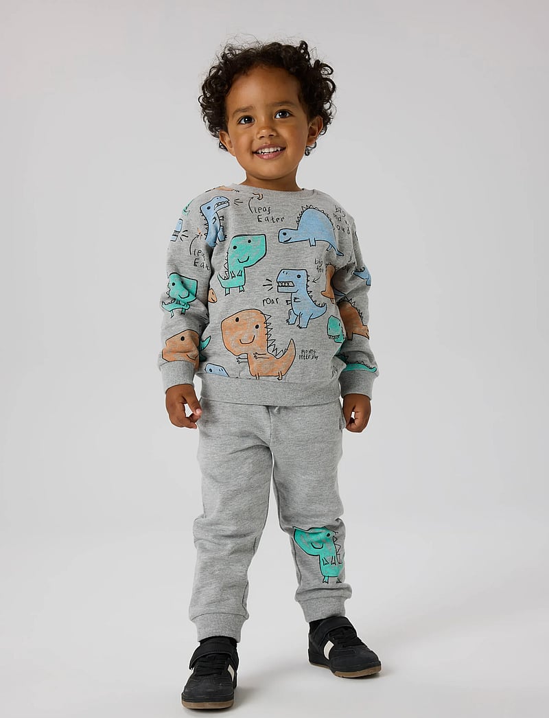 name it - NMMSIKKO LS NREG SWE BRU - sweatshirts - grey melange - 4