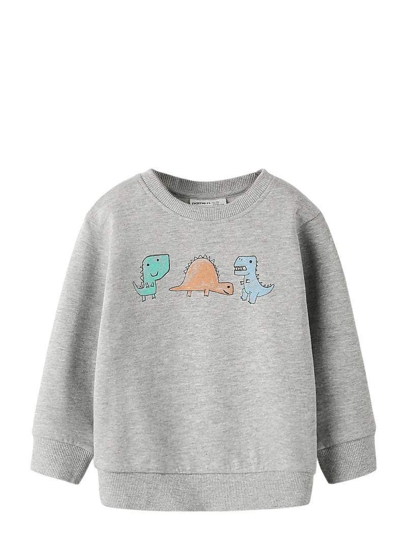 name it - NMMSIKKO LS NREG SWE BRU - sweatshirts - grey melange - 1