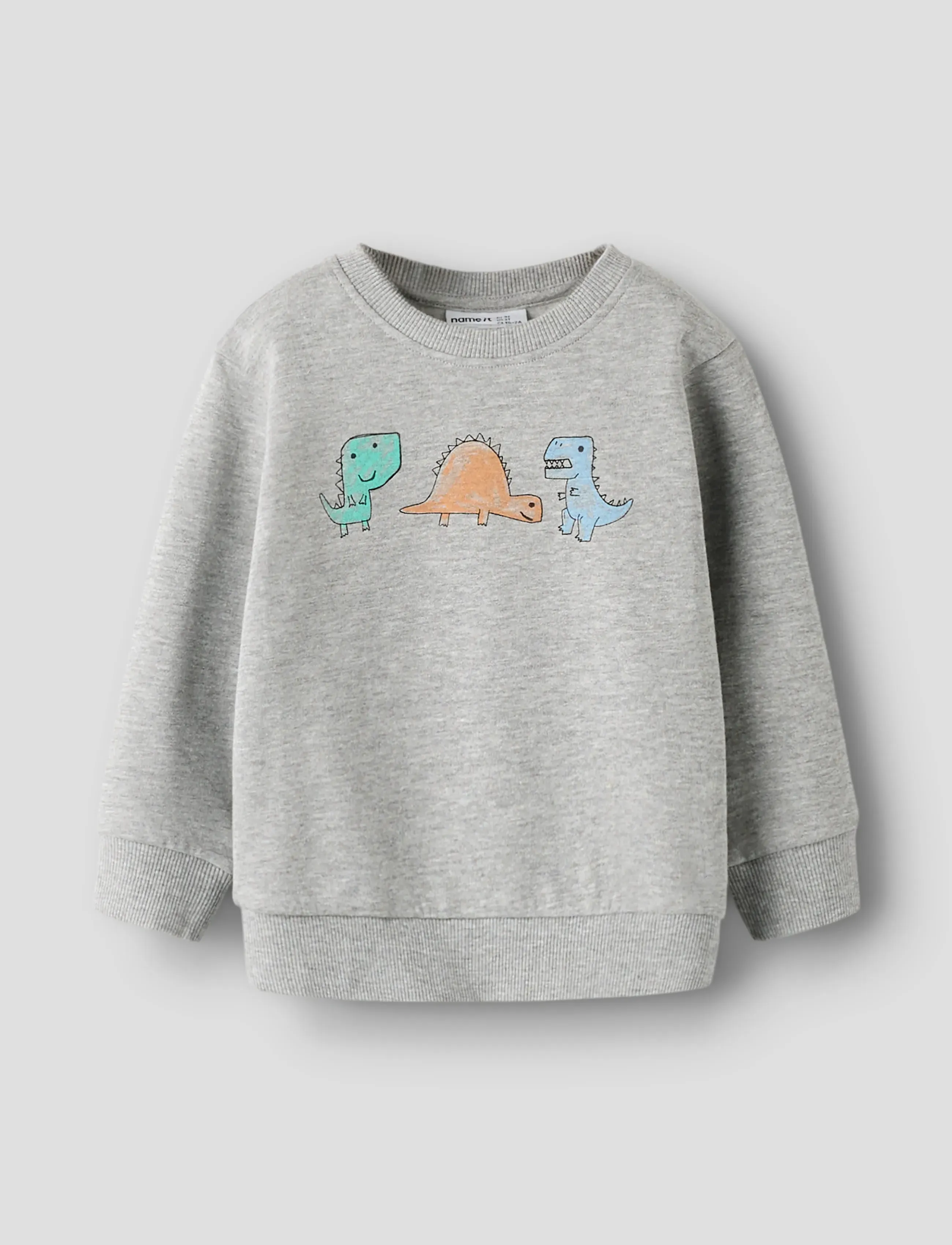 name it NMMSIKKO LS NREG SWE BRU - Oberteile - GREY MELANGE / grey