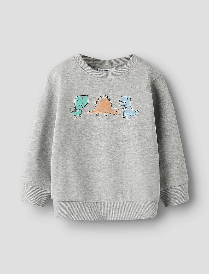 name it - NMMSIKKO LS NREG SWE BRU - sweatshirts - grey melange - 0