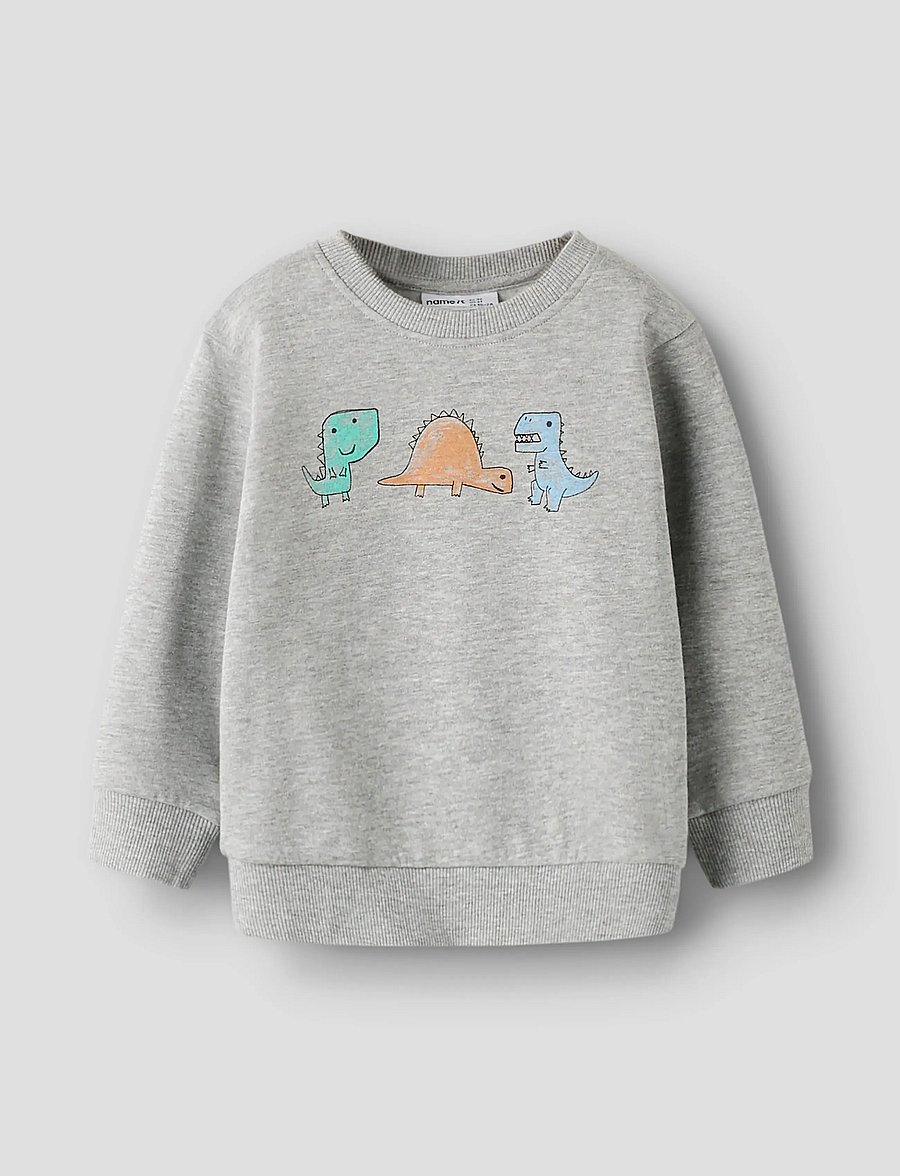 name it - NMMSIKKO LS NREG SWE BRU - sweat-shirt - grey melange - 0