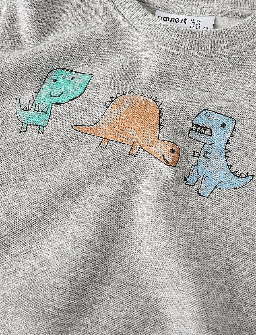 name it - NMMSIKKO LS NREG SWE BRU - sweat-shirt - grey melange - 3