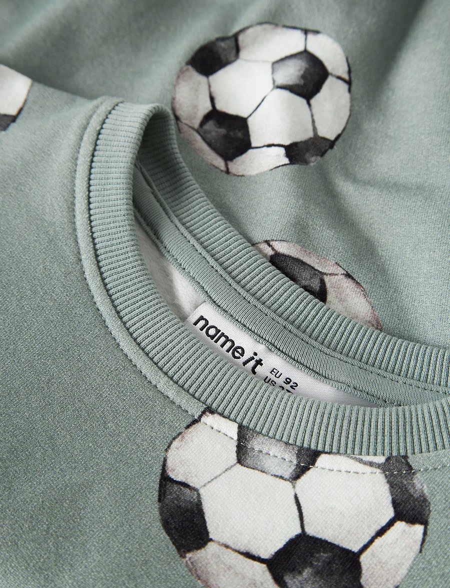 name it - NMMLOUIE LS NREG SWEAT BRU BOX - sweatshirts - green milieu - 4