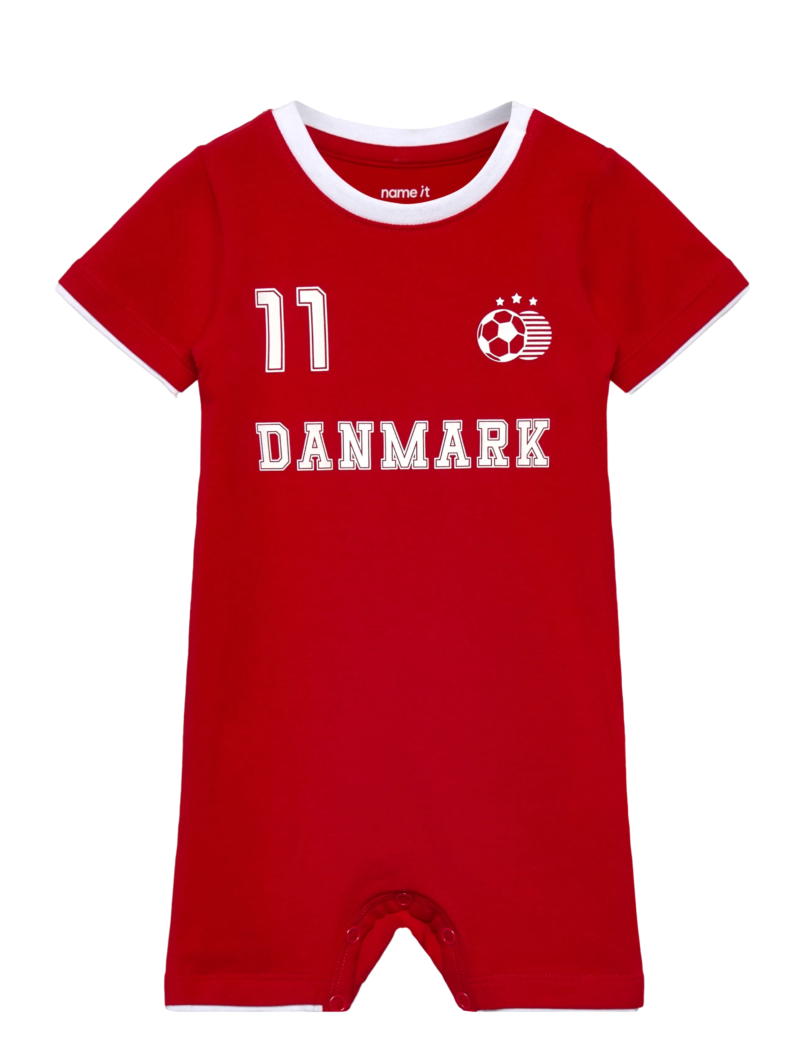 name it Nbnhiteam Sunsuit, Børn, Danmark Fodbold Sparkedragt, Rød, Str: 62