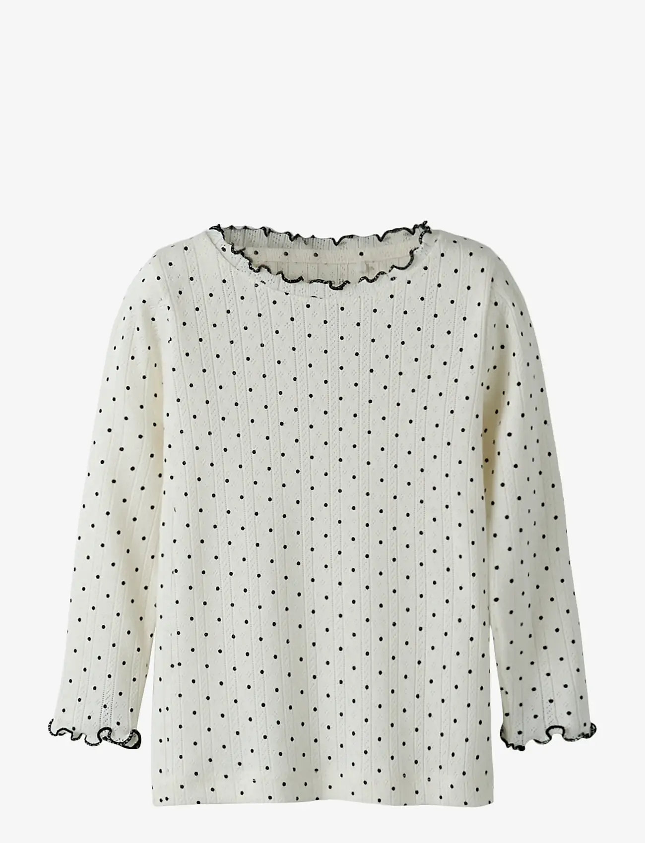 name it - NMFTANIA LS SLIM TOP - langærmede - cloud dancer - 0