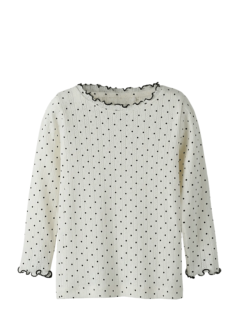 name it - NMFTANIA LS SLIM TOP - long-sleeved t-shirts - cloud dancer - 0