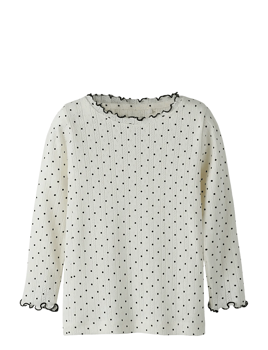 name it - NMFTANIA LS SLIM TOP - toppar & t-shirts - cloud dancer - 0