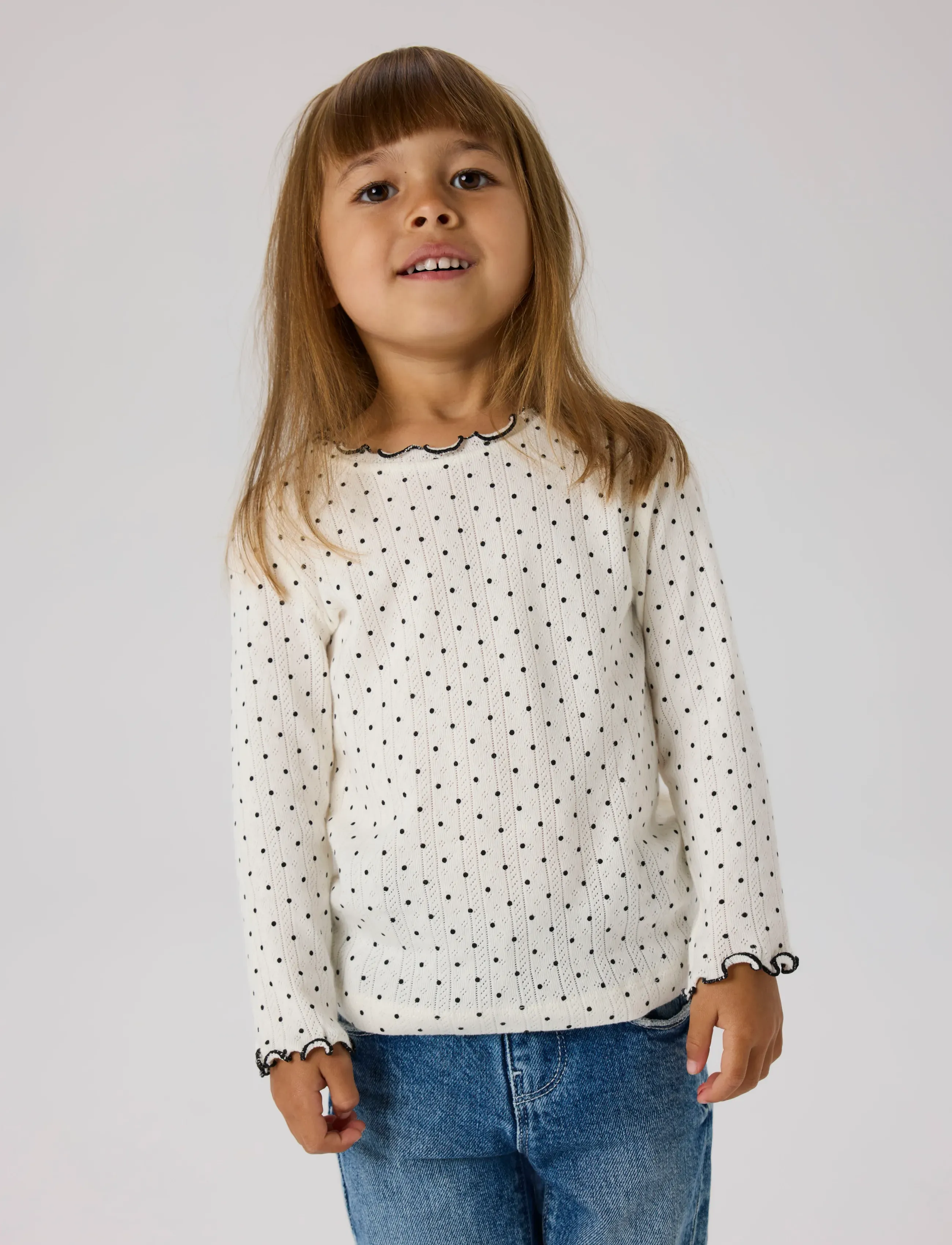 name it - NMFTANIA LS SLIM TOP - toppar & t-shirts - cloud dancer - 4