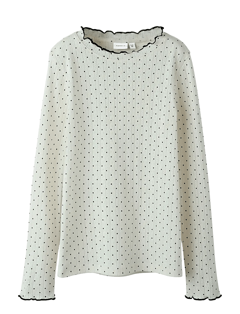 name it - NKFTANIA LS SLIM TOP - pitkähihaiset t-paidat - cloud dancer - 1