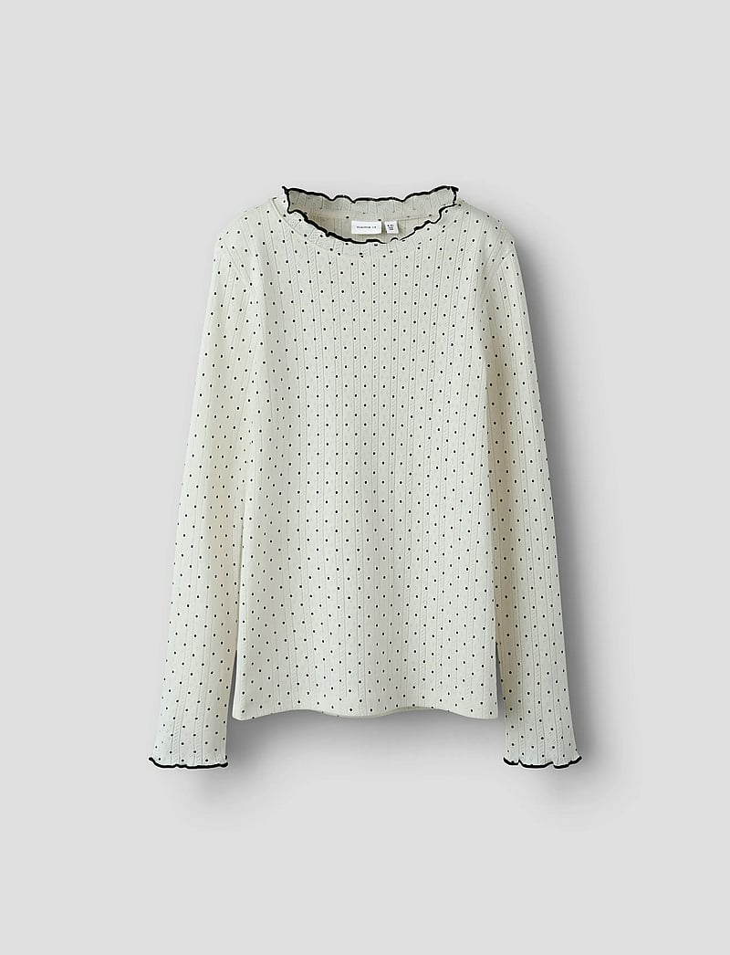 name it - NKFTANIA LS SLIM TOP - pitkähihaiset t-paidat - cloud dancer - 0