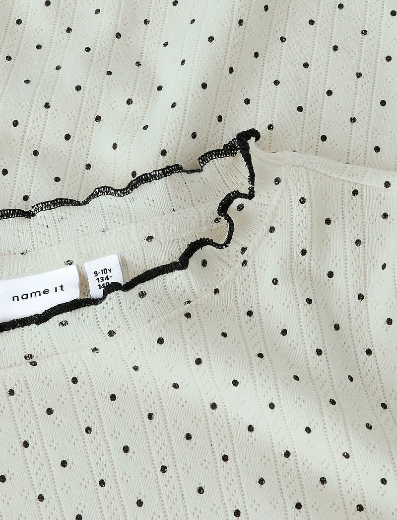 name it - NKFTANIA LS SLIM TOP - pitkähihaiset t-paidat - cloud dancer - 3