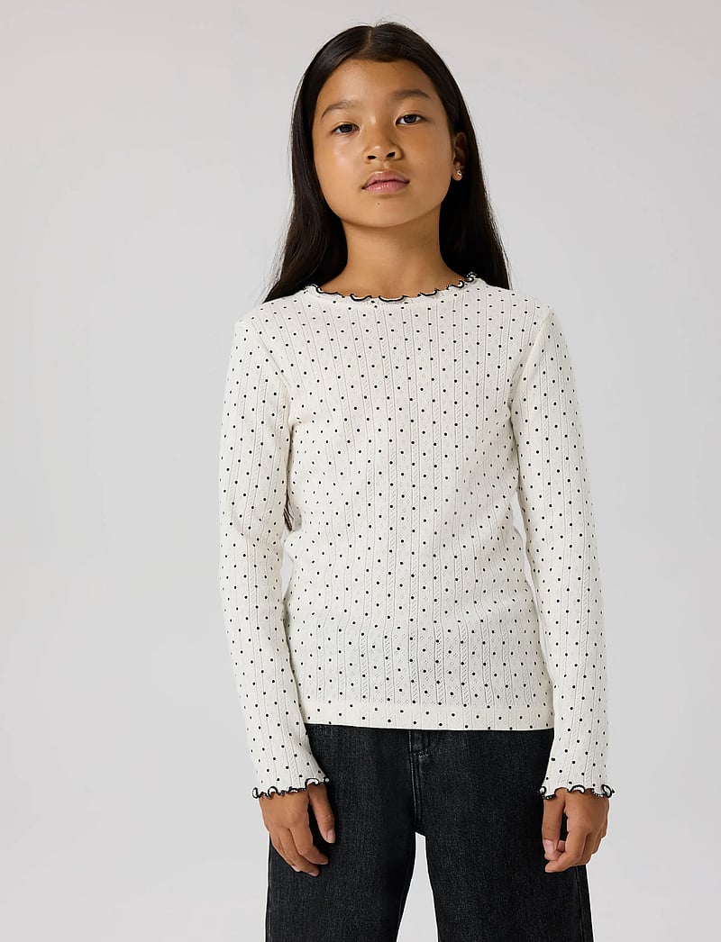 name it - NKFTANIA LS SLIM TOP - pitkähihaiset t-paidat - cloud dancer - 4