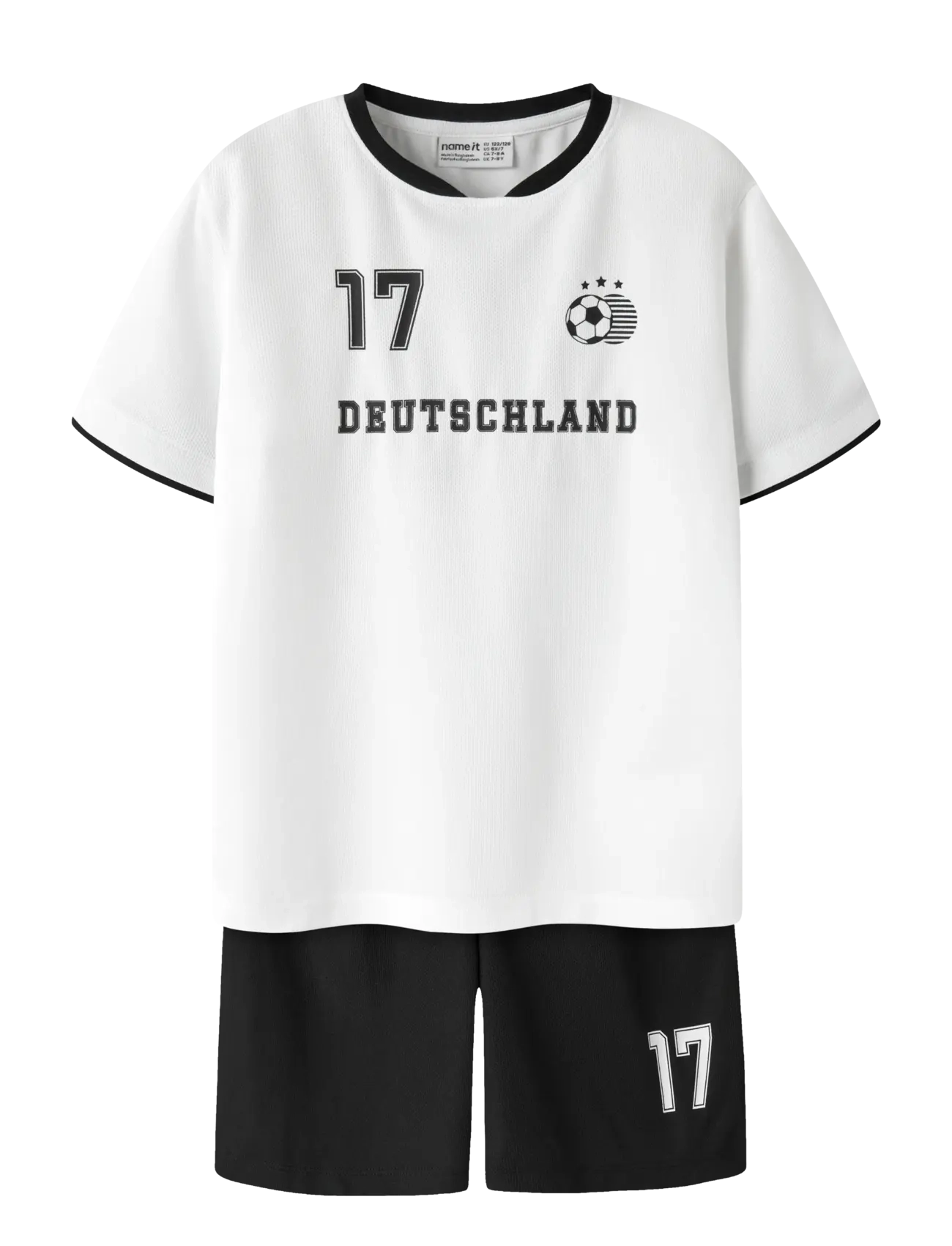 name it Nknhiteam Short Set, 116, Sets, Weiß - Sets With Short-sleeved T-shirt, Kinder