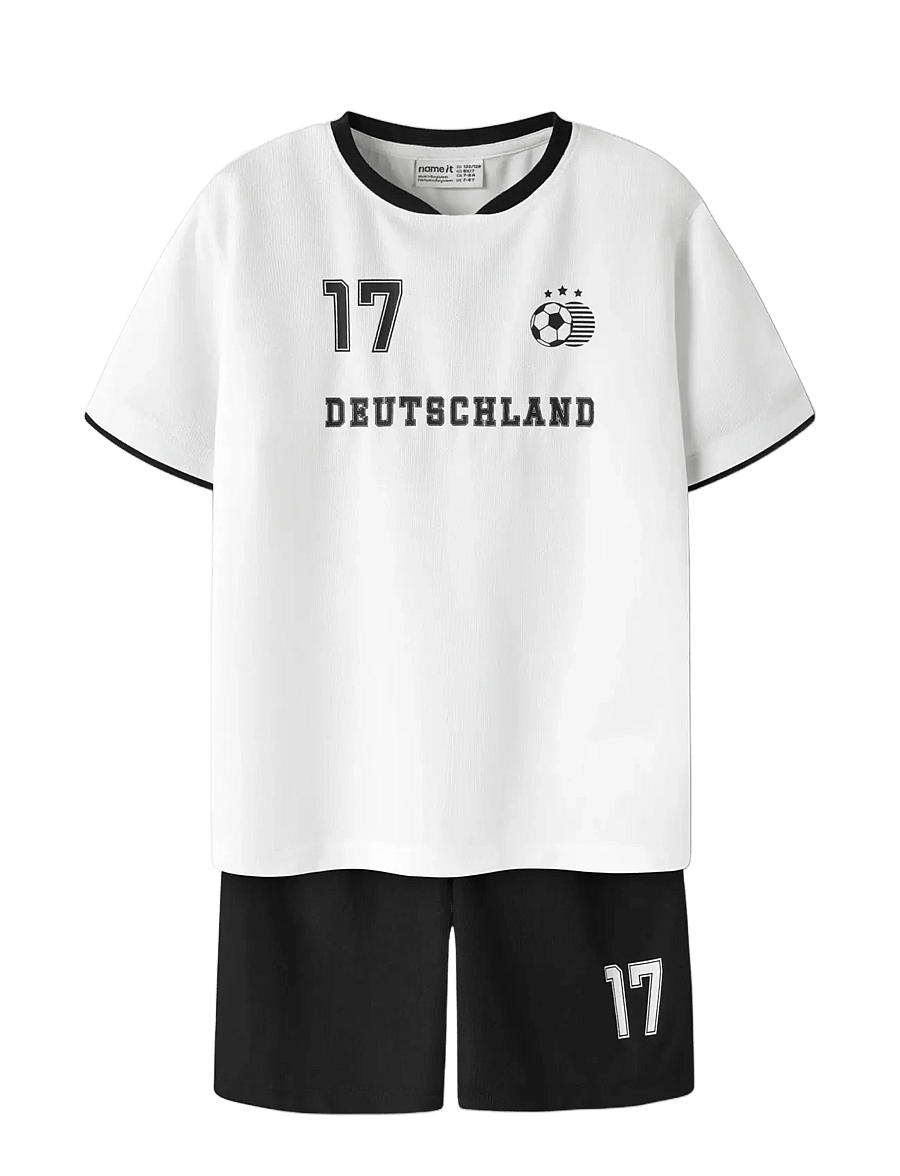name it - NKNHITEAM SHORT SET - sporta topi - bright white - 2