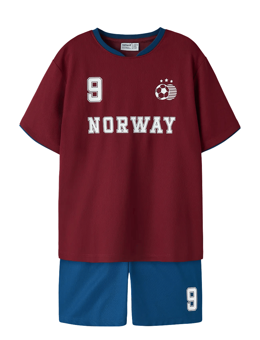 name it - NKNHITEAM SHORT SET - sporta topi - rhubarb - 0