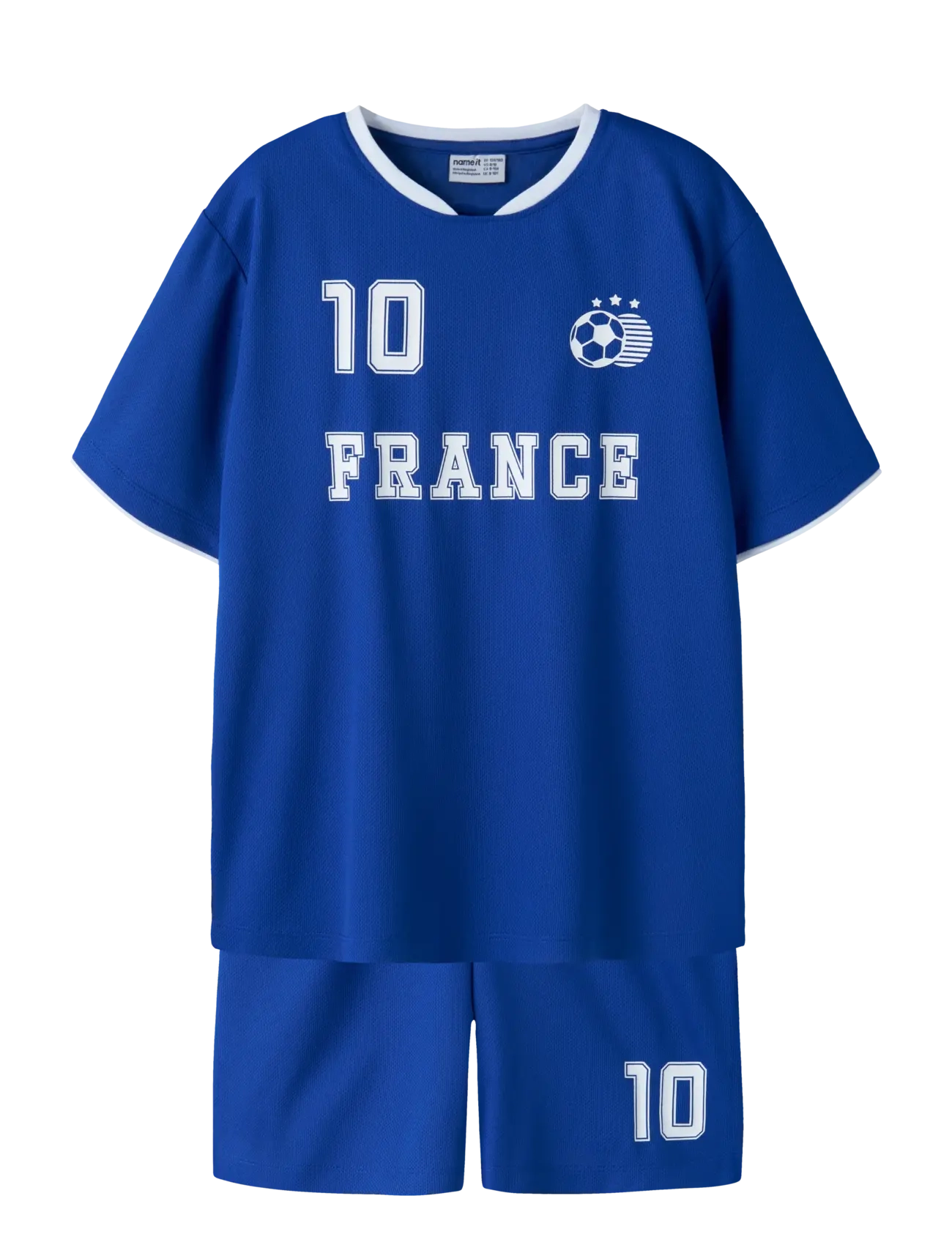 name it Nknhiteam Short Set, 134-140, Sets, Blau - Sets With Short-sleeved T-shirt, Kinder