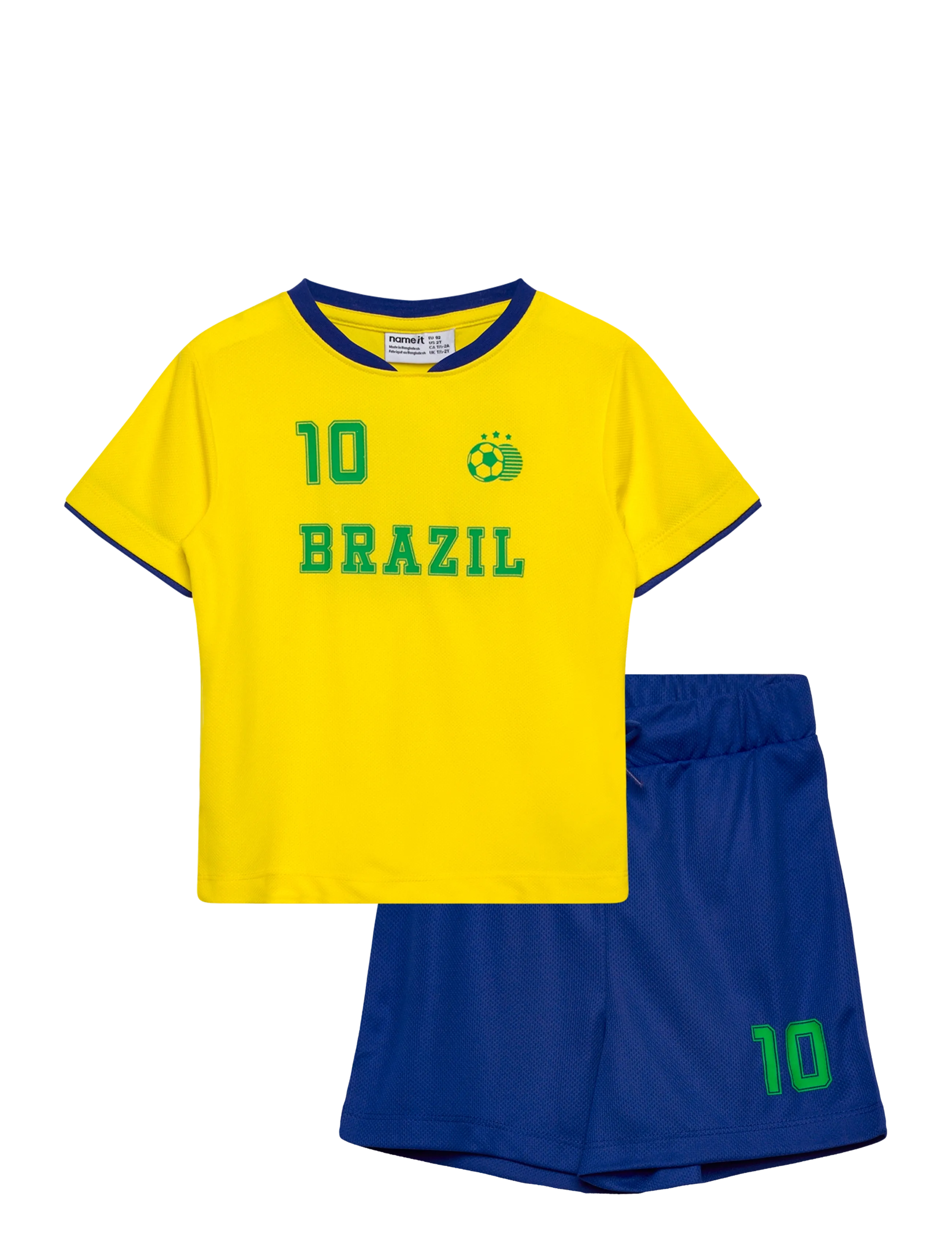 name it Nmnhiteam Short Set, Børn, Fodbold Shorts Sæt, Gul, Str: 104