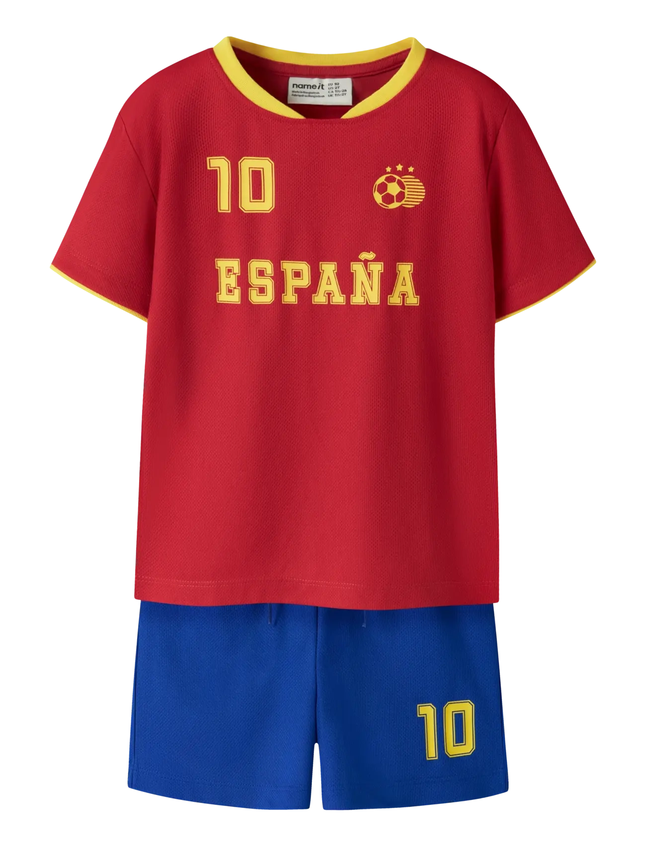 name it NMNHITEAM SHORT SET - Shop by size - SURF THE WEB / red