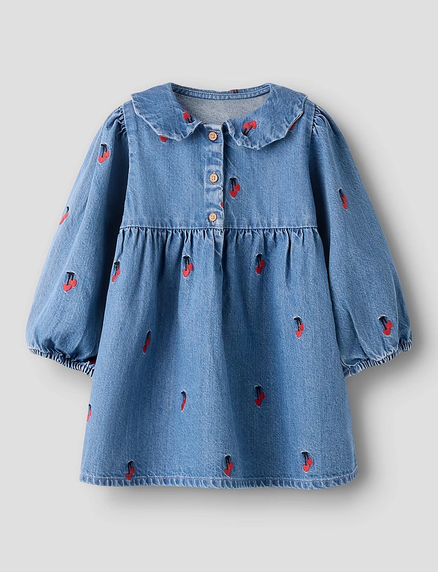 name it - NMFTINIA LS DRESS - långärmade vardagsklänningar - medium blue denim - 0