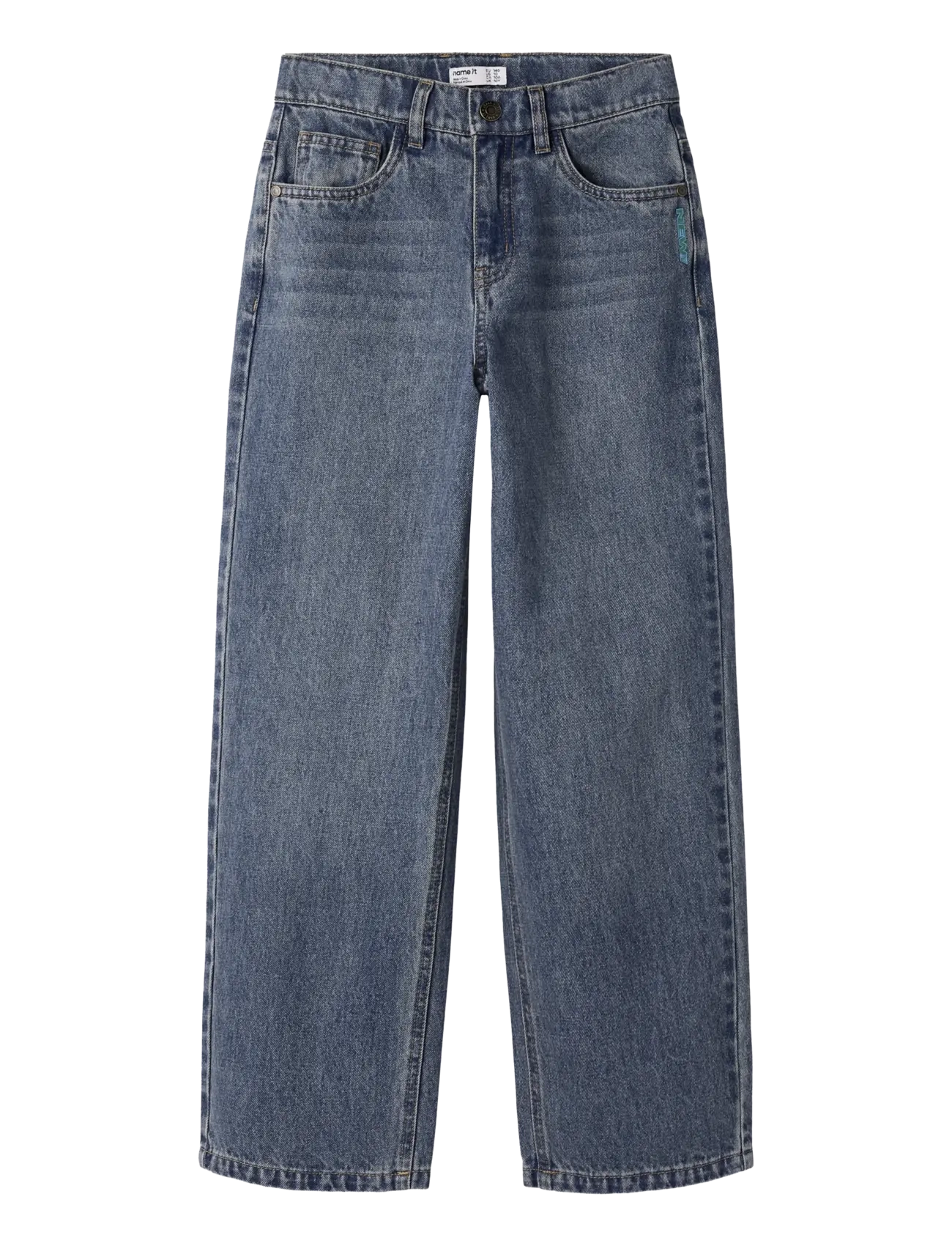name it NKMBEN STRAIGHT JEANS 4494-IM BTS - Teens 140-176 - MEDIUM BLUE DENIM / blue