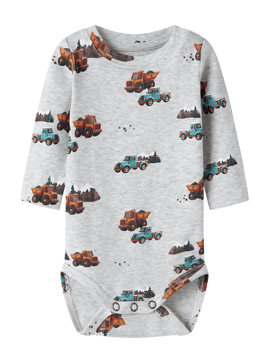 name it - NBMOZIAS LS SLIM BODY BF - langärmelige bodys - light grey melange - 0