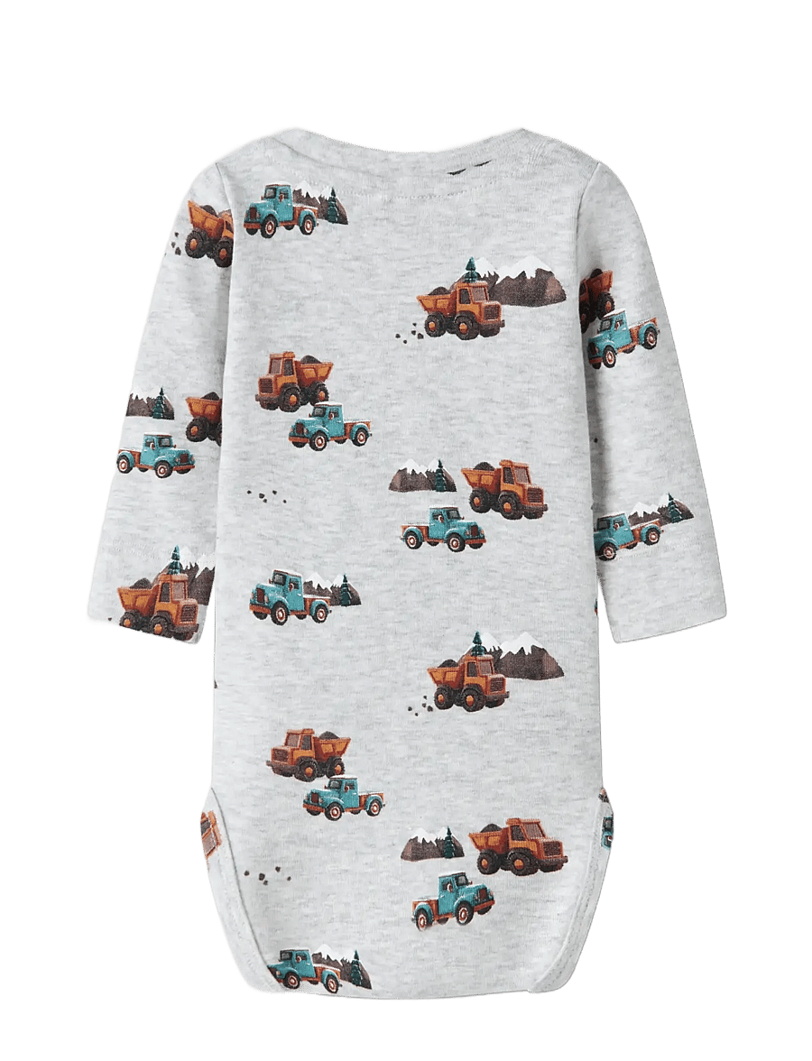 name it - NBMOZIAS LS SLIM BODY BF - langärmelige bodys - light grey melange - 1