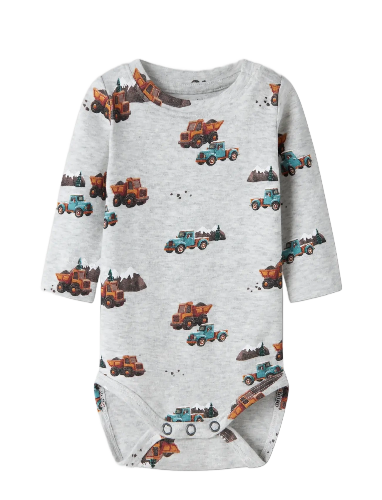 name it - NBMOZIAS LS SLIM BODY BF - long-sleeved bodies - light grey melange - 2