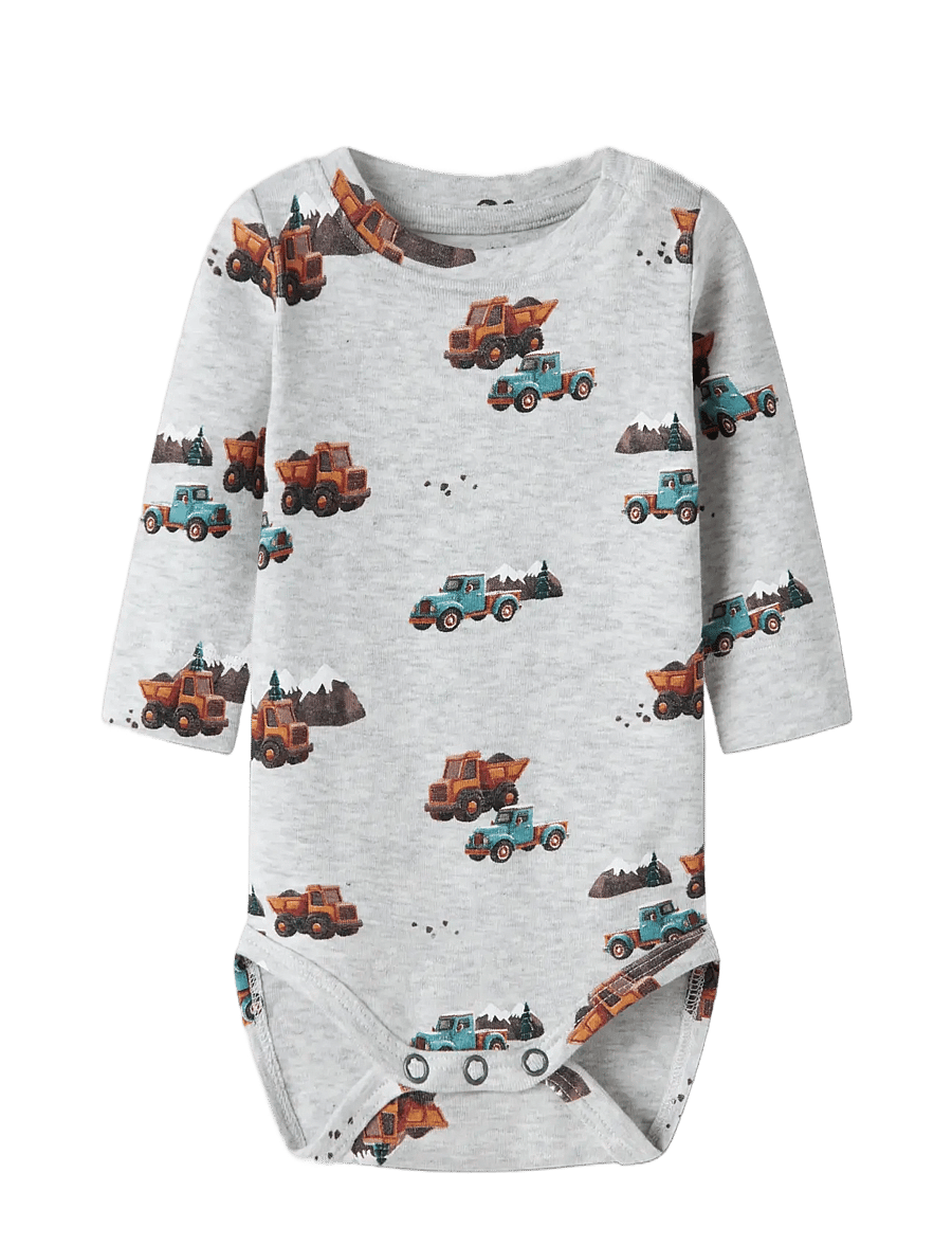 name it - NBMOZIAS LS SLIM BODY BF - langärmelige bodys - light grey melange - 2