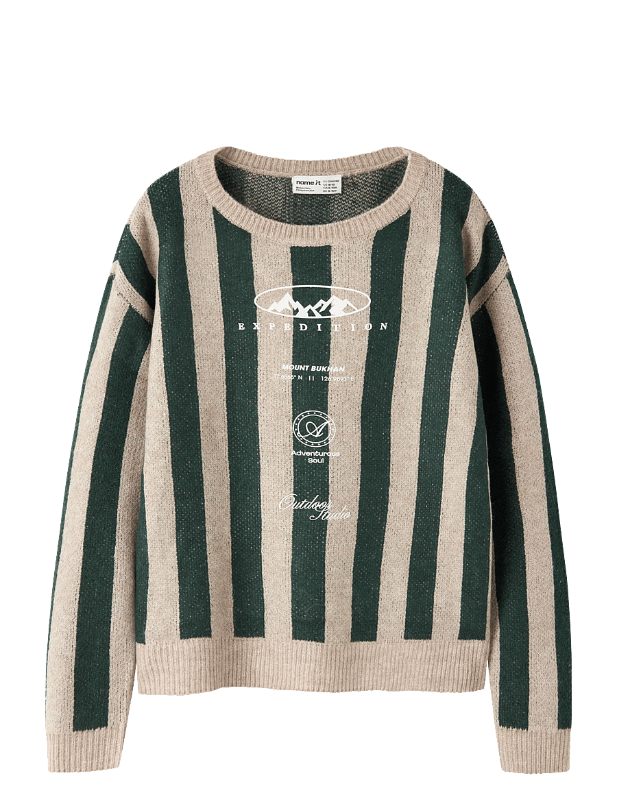 name it - NKMOLENS LS LOOSE KNIT BF - pullover - pine grove - 0