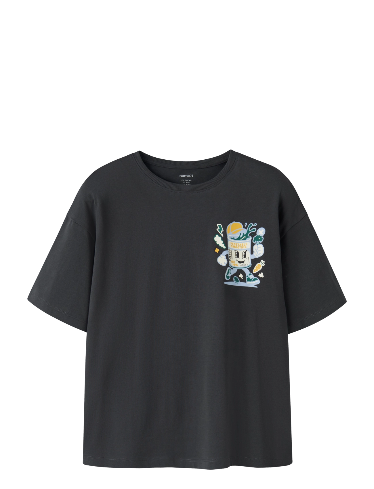 name it Nkmotto Ss Exp Top Box Ps, 158-164, T-shirts, Grau - Short-sleeved, Kinder