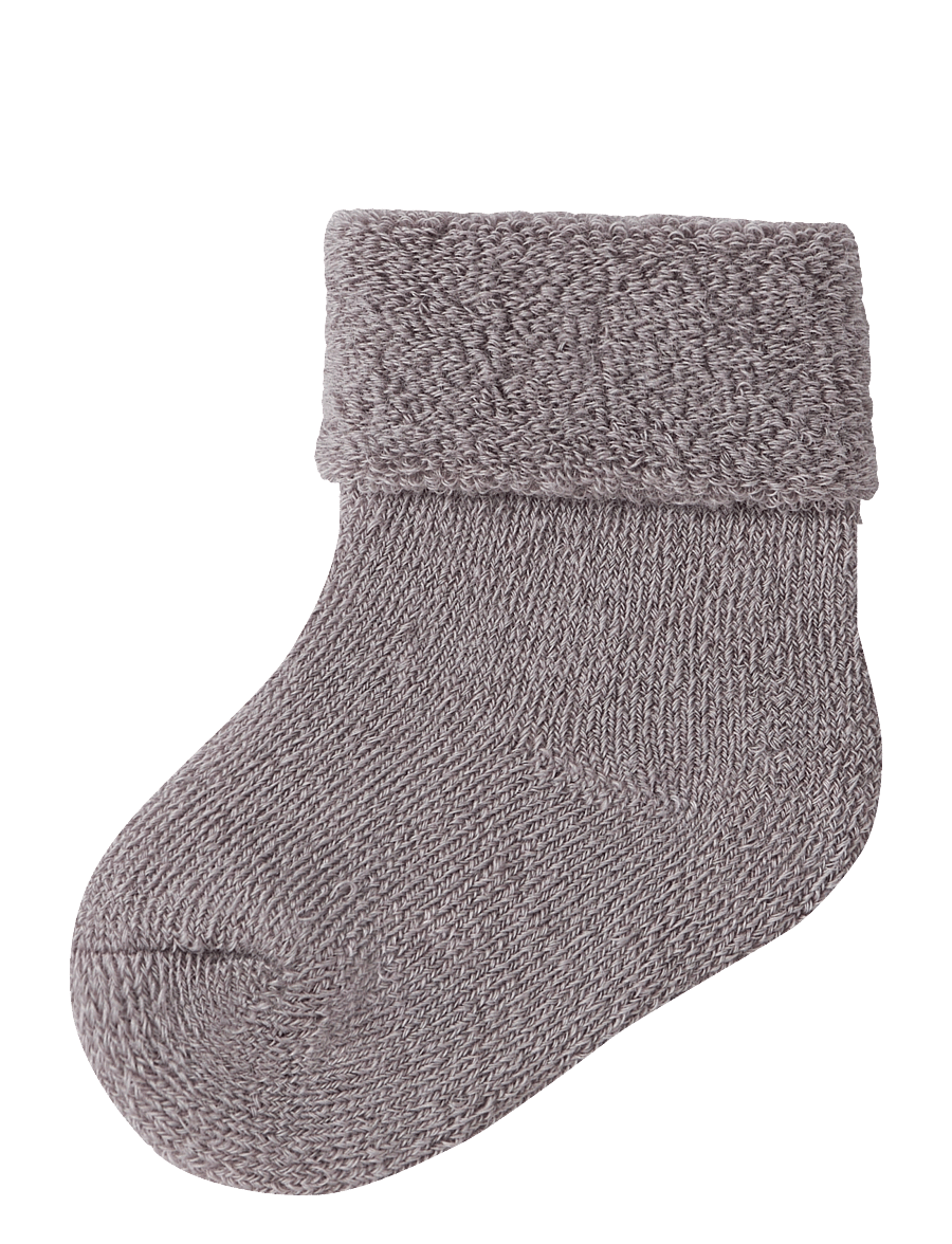 name it - NBNWAKSI WOOL TERRY SOCK TURNDOWN - satellite - 0